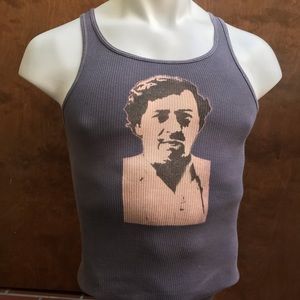 ⚡️PABLO ESCOBAR mugshot mobster gangster series distressed soft tank top S